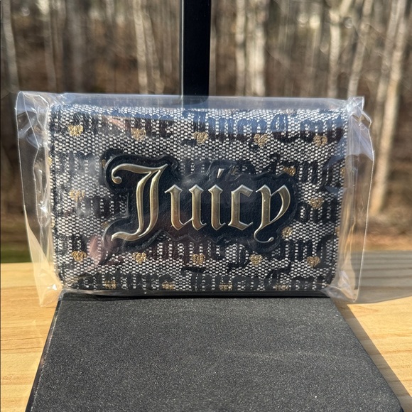 Juicy Couture Handbags - Juicy Couture Black and Gold Logo Wallet